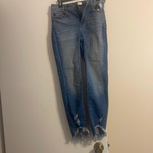 Kancan skinny jeans with fringe, size 7/27